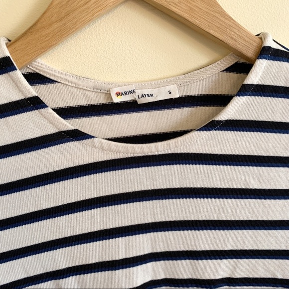 NWOT Marine Layer Polly Crop Stripe Side Zip Top - Picture 3 of 8